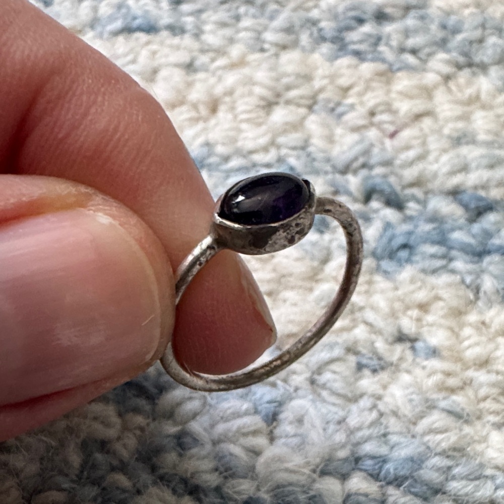 Elegant genuine Silver Ring with amethyst Gemstone 9 - Picture 2 of 4